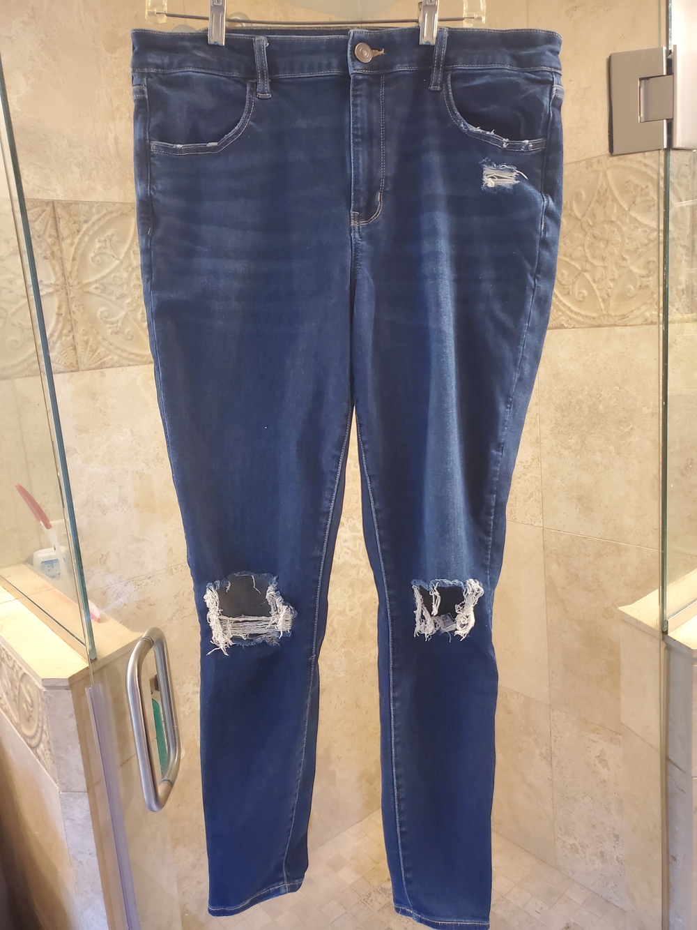 American Eagle Distressed High Rise Jeggings 18 Long